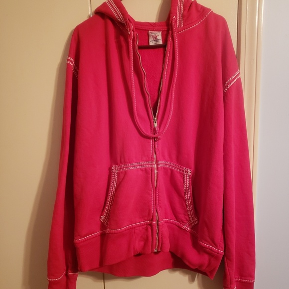 red true religion hoodie mens